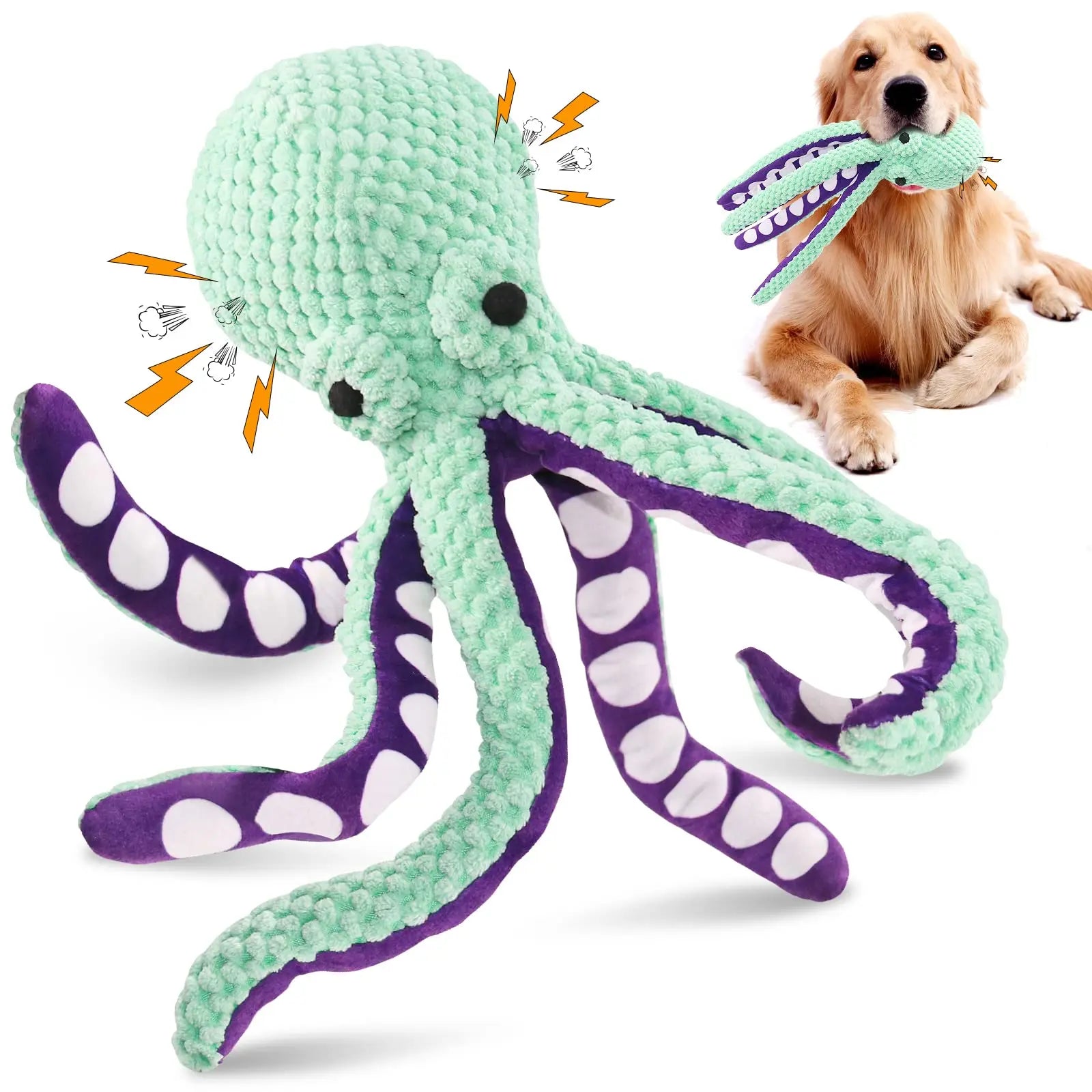 Octopus Shell Squeaky Chew Toy for Dogs & Cats