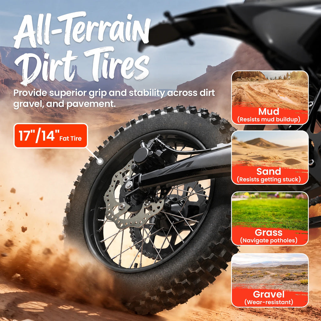 X1 Spark L Electric Dirt Bike – 60 Mile Range