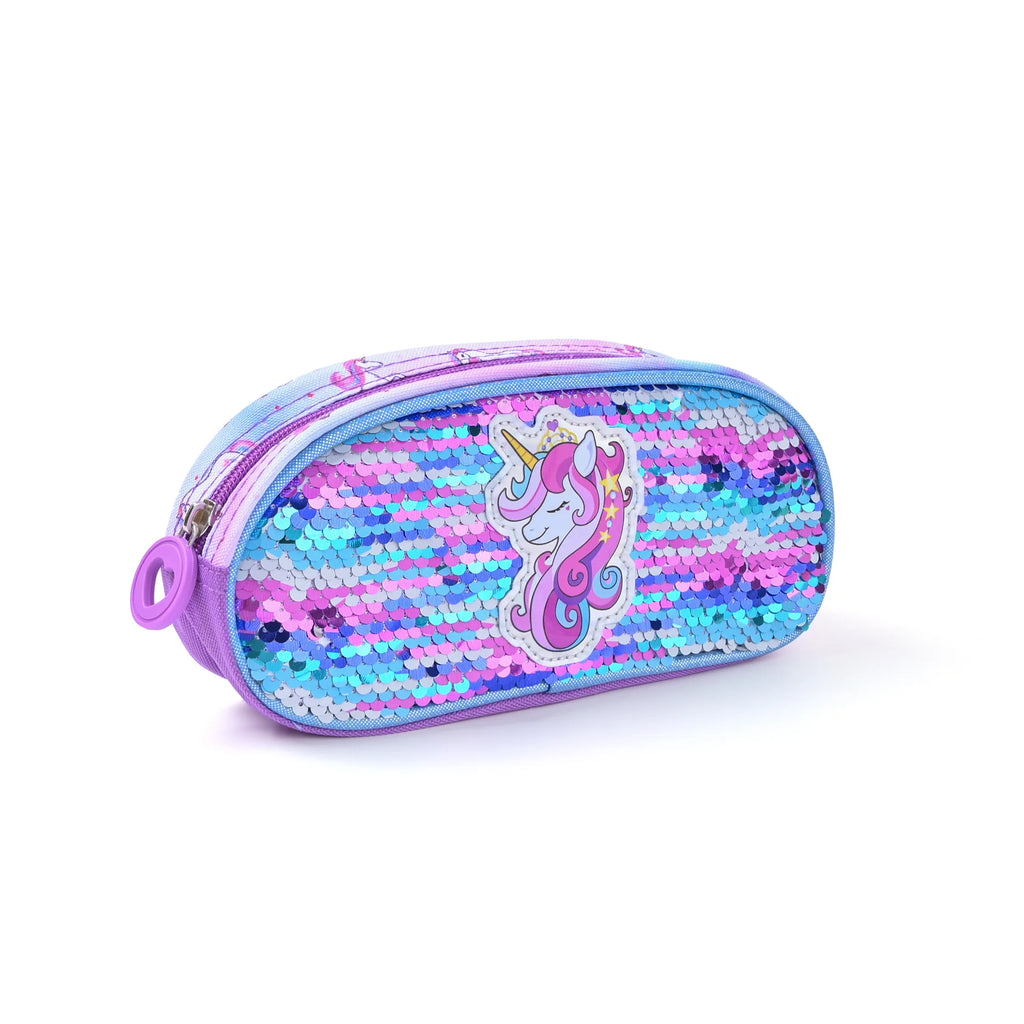Unicorn Backpack Set – Purple Three-Piece School Bags