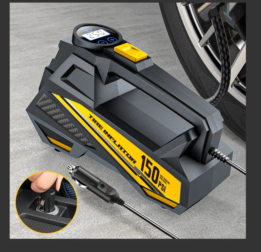 CARSUN 12V Corded Tire Inflator with Digital Gauge