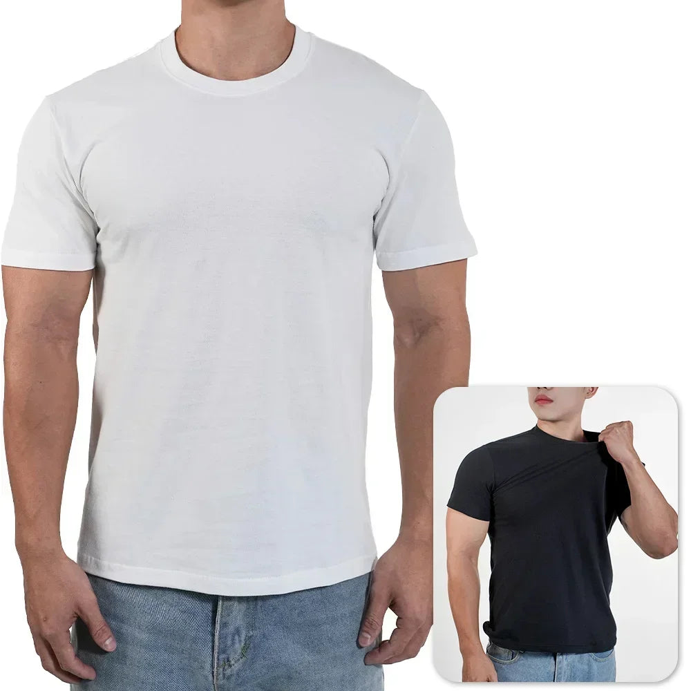 Men's Polyester Slim Fit Bodybuilding T-Shirt — Muscle Fit Performance Tee
