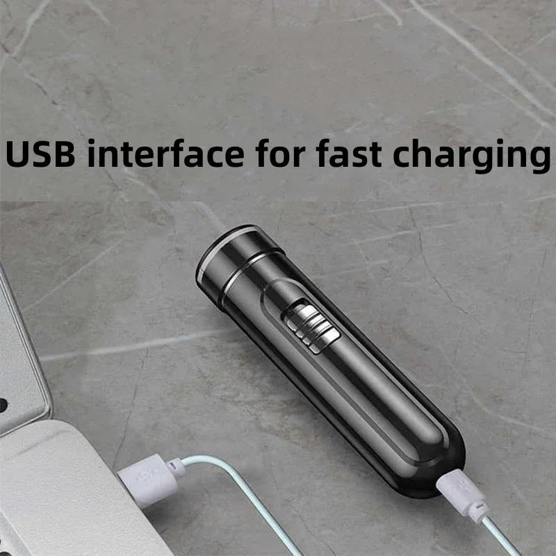 USB Rechargeable Electric Razor for Men — Wet & Dry One-Button Shaver for Home, Car & Travel