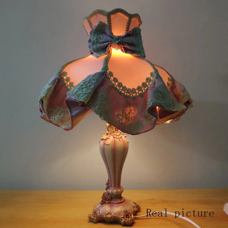 Pink Table Lamp – Decorative Fabric Shade