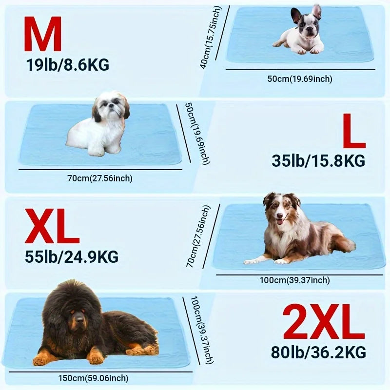 Ice-Cool Pet Cooling Mat – Sweat-Absorbent Summer Bed for Small, Medium & Large Pets, 4 Sizes