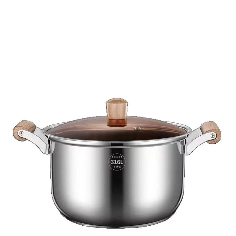 Stainless Steel Soup Pot – Glass Lid & Side Handles
