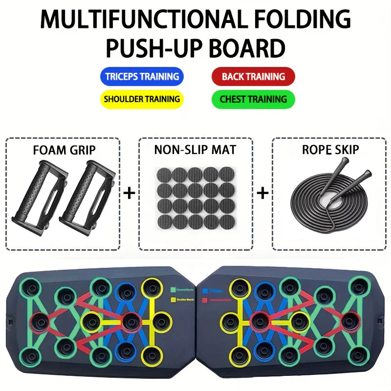 Push-Up Board Set – Portable Multifunctional Foldable Push-Up Bar for Chest, Arms, Back & Abs Training