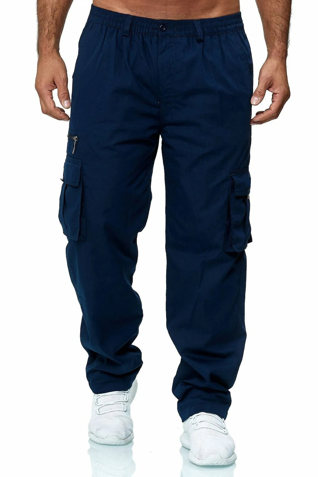 Men's Multi-Flap Pocket Straight Pants — Utility Casual Trousers
