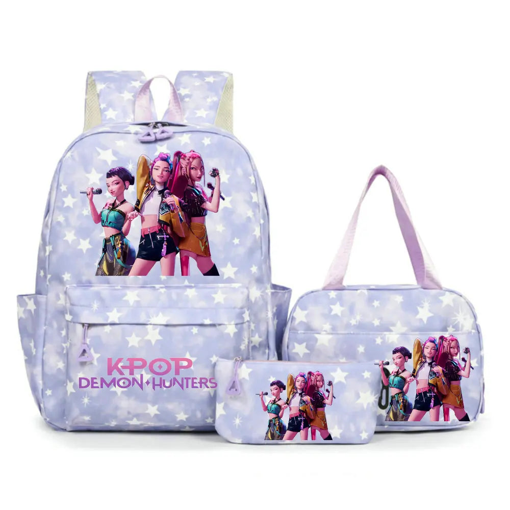 KPop Demon Hunters Nylon Backpack – Campus School & Travel Bag