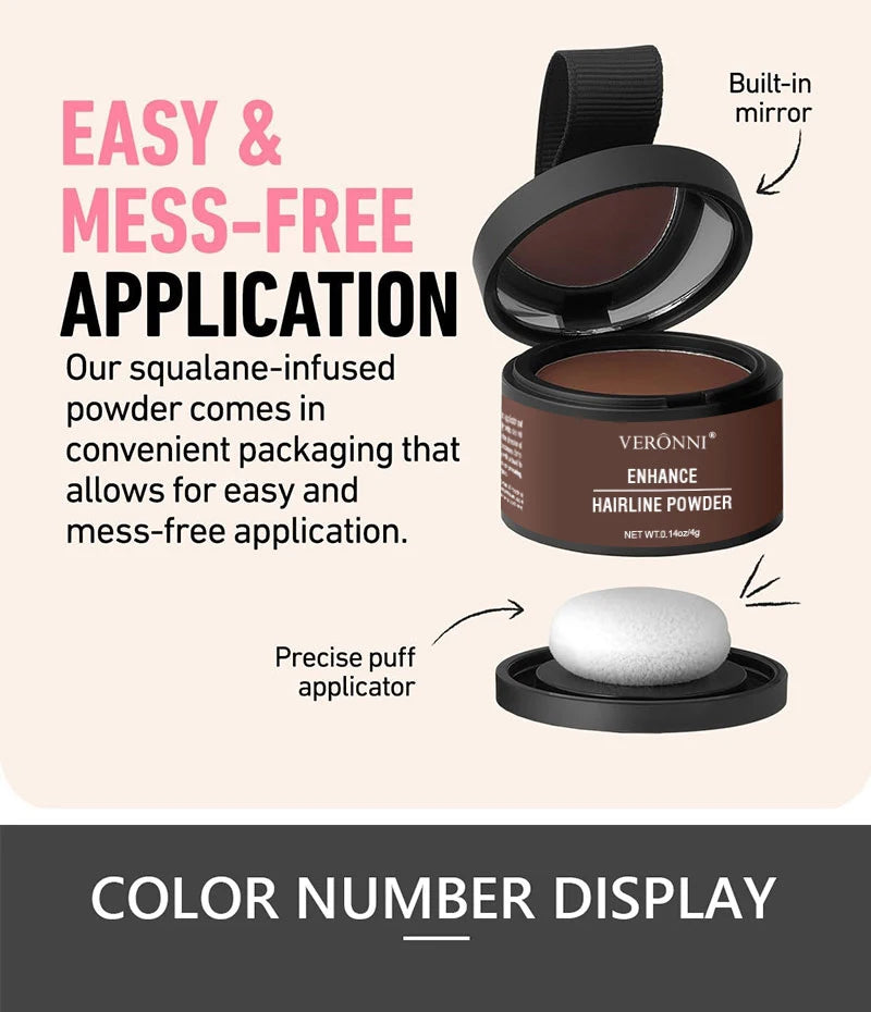 Waterproof Hairline Shadow Powder — Instant Root Cover & Scalp Filler (4g)