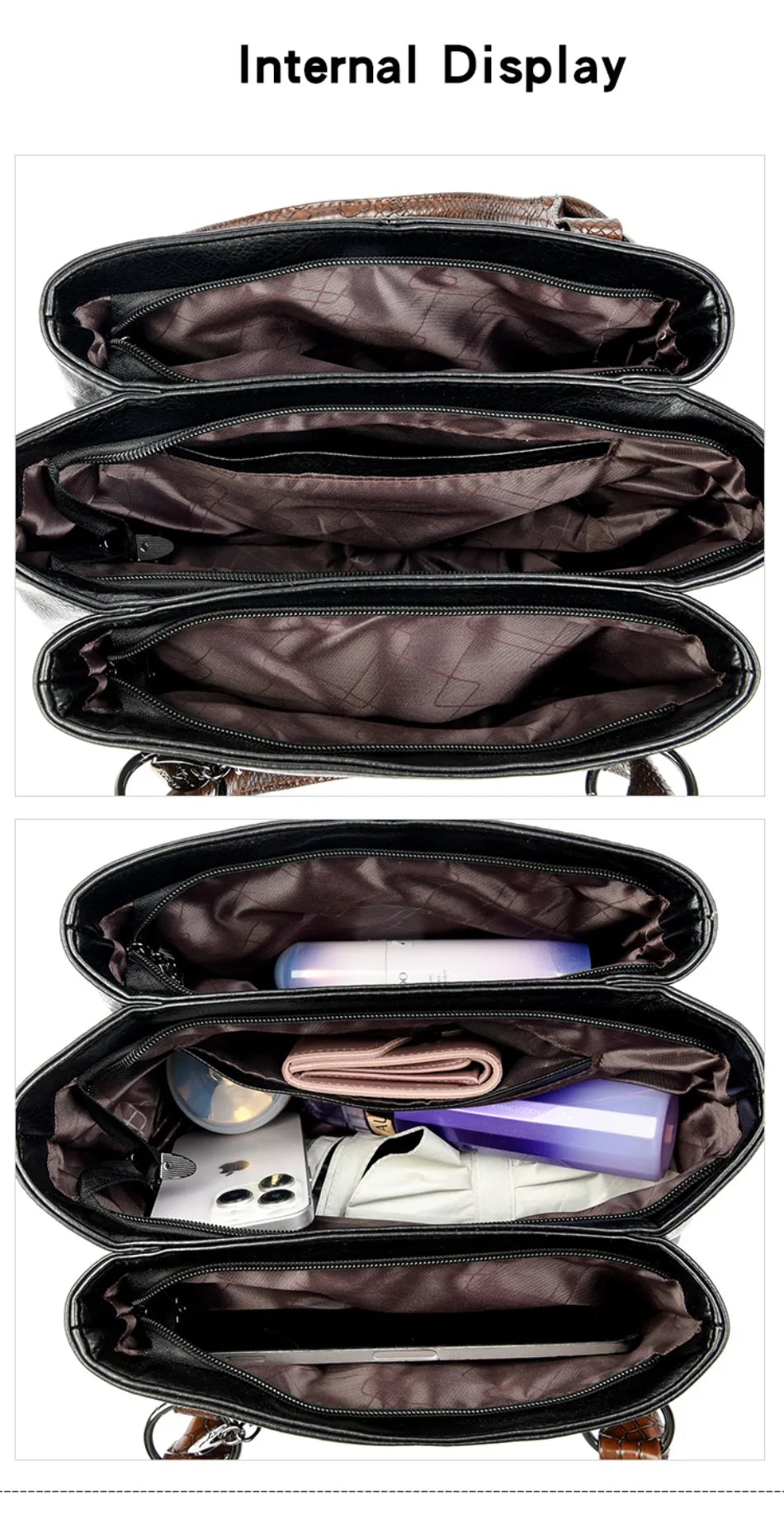 Luxury Soft Leather Large Capacity Tote Crossbody Bag – Elegant Shoulder Handbag for Women
