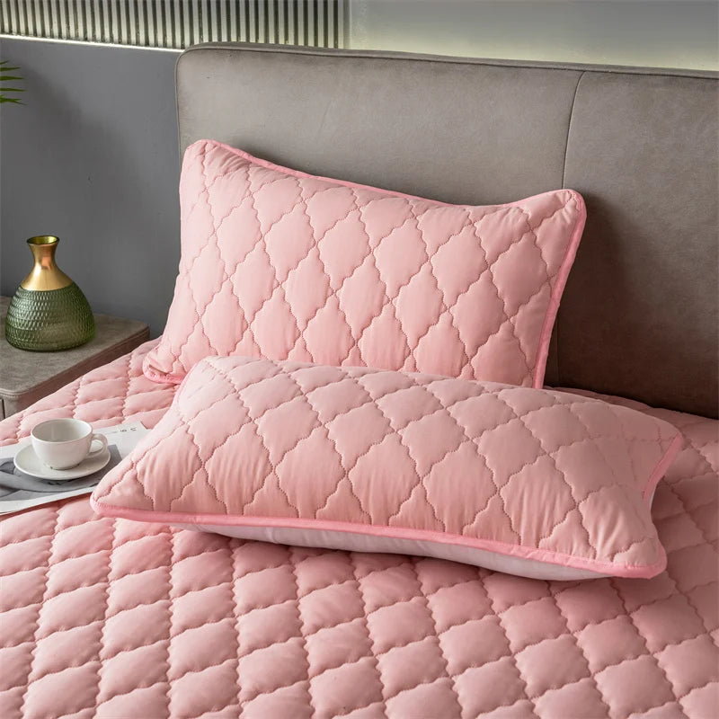 Brushed Cotton Waterproof Pillowcase – Soft Breathable Padded Pillow Cover, Single or 2-Piece Set