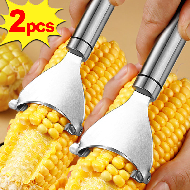 Stainless Steel Corn Peeler – Serrated Kernel Stripper