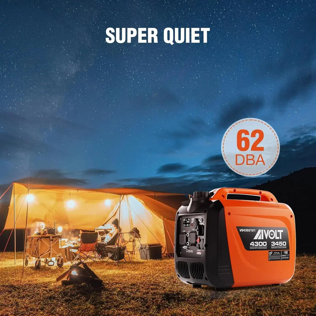 4300W Portable Inverter Generator — Super Quiet Gas-Powered, RV-Ready for Camping, Home & Emergency Use