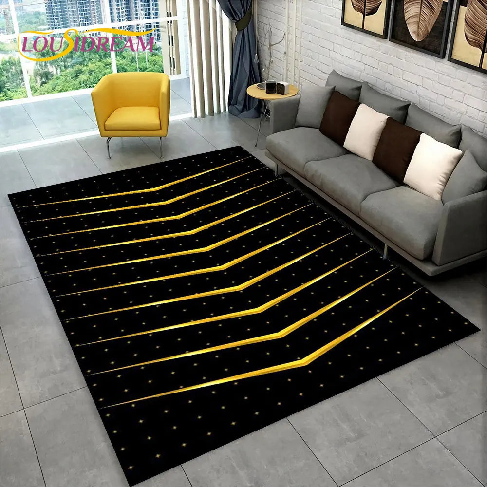 3D Geometric Illusion Area Rug – Non-Slip Modern Carpet for Living Room & Bedroom