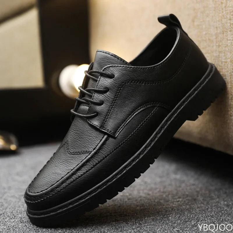 Men's Round-Toe Lace-Up Casual Shoes