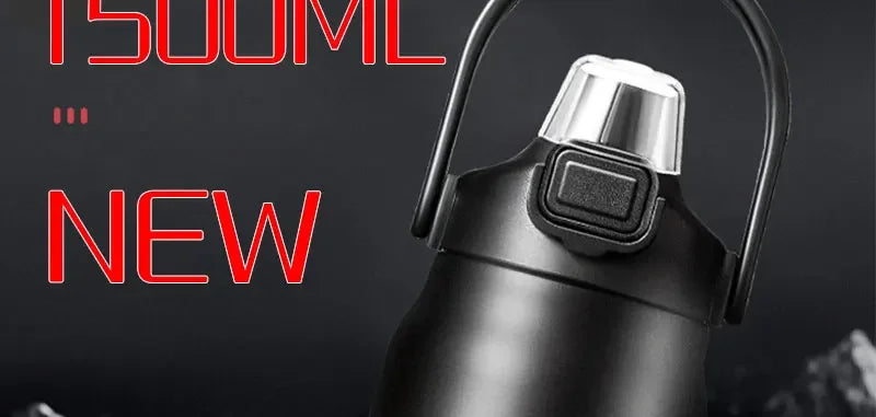 Large Capacity Vacuum Thermos Bottle with Handle & Straw – 304 SS, 6–12Hr Insulated, 800ml–1500ml, 16 Colors