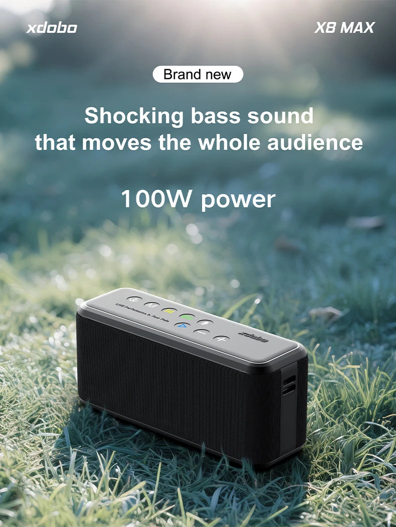 XDOBO X8 Max Portable Bluetooth Speaker — High-Power Outdoor Sound with LED Lights