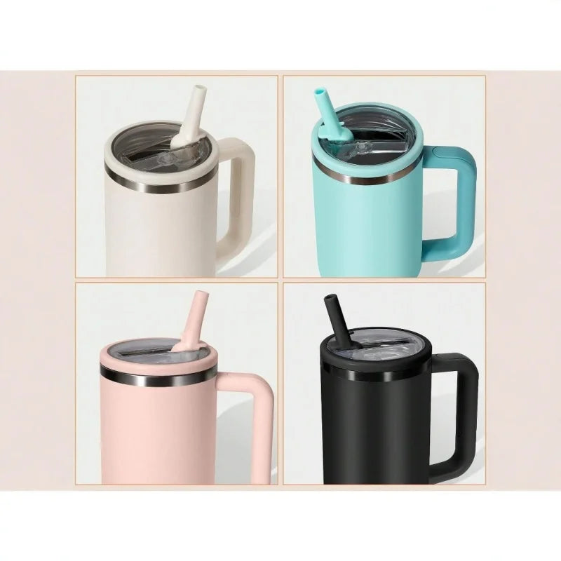 40oz Flip Straw Replacement Lid for Stanley 2.0 Tumbler – Leak-Proof Lid with Straw & Cleaning Brush