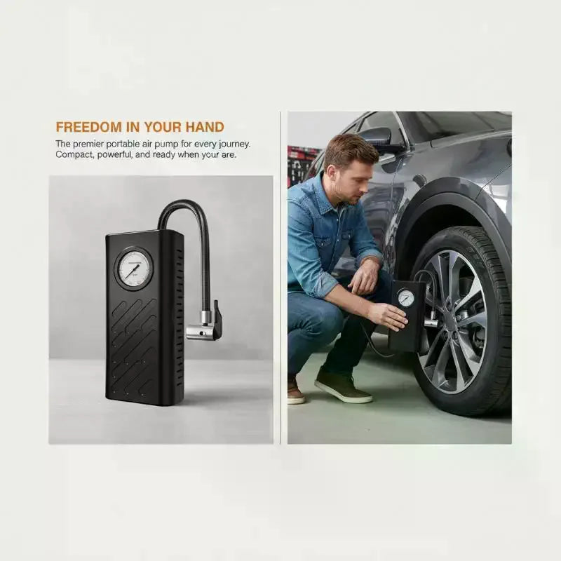 Cordless Tire Inflator with Pointer Pressure Gauge