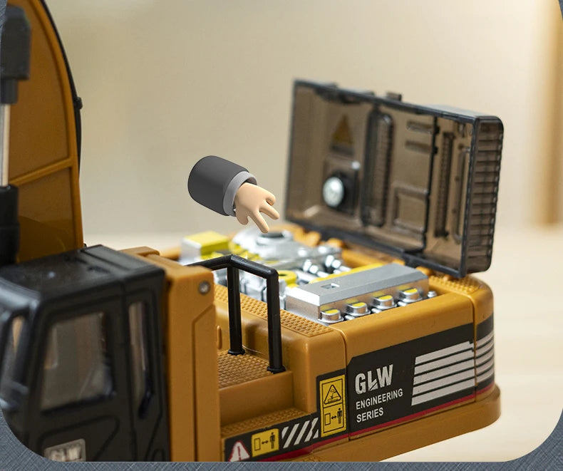 Alloy Die-Cast Excavator Toy with Sound, Light & Pull-Back – Construction Vehicle for Kids