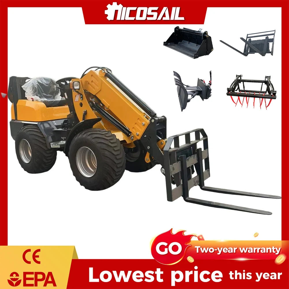 Nicosail KZL918 Mini Telescopic Wheel Loader – CE Certified, Easy Operation for Farm & Construction