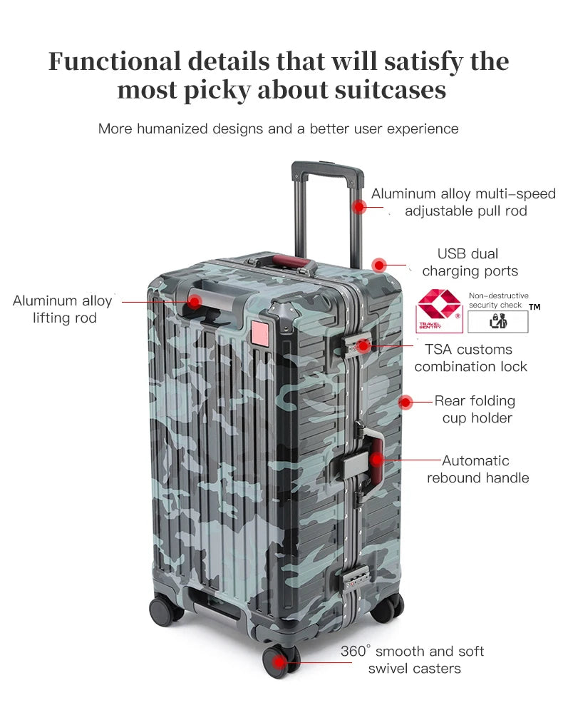 PC Wide-Handle Carry-On Luggage – 20–30 Inch