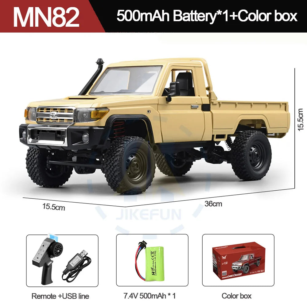 MN82 1:12 Scale 4WD RC Off-Road Crawler – 2.4G RTR Proportional Remote Control Car