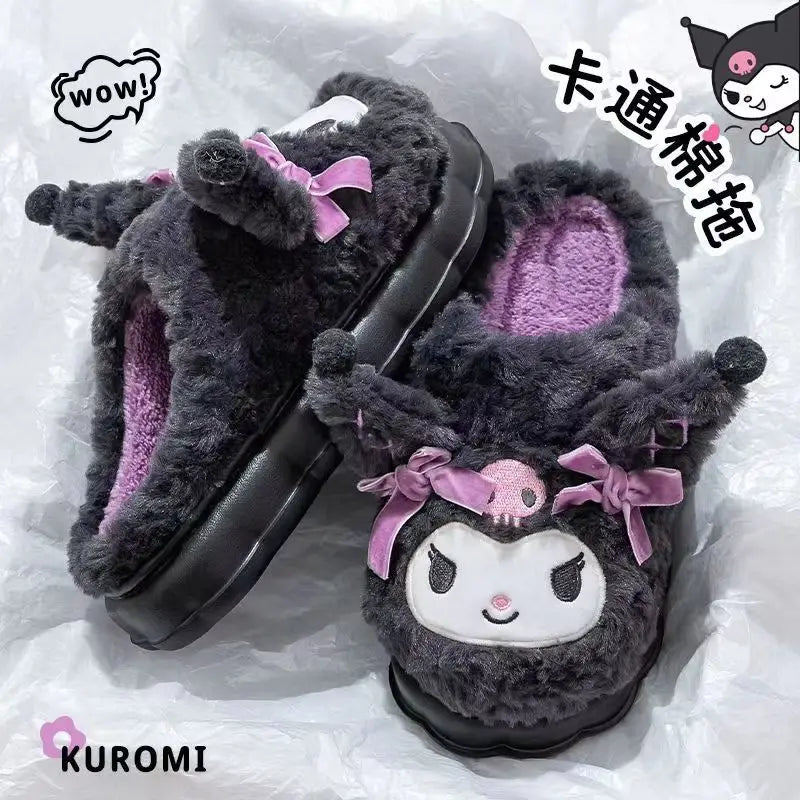 Sanrio Kuromi Cartoon Cotton Anti-Slip Home Slippers — Cute Indoor Slippers