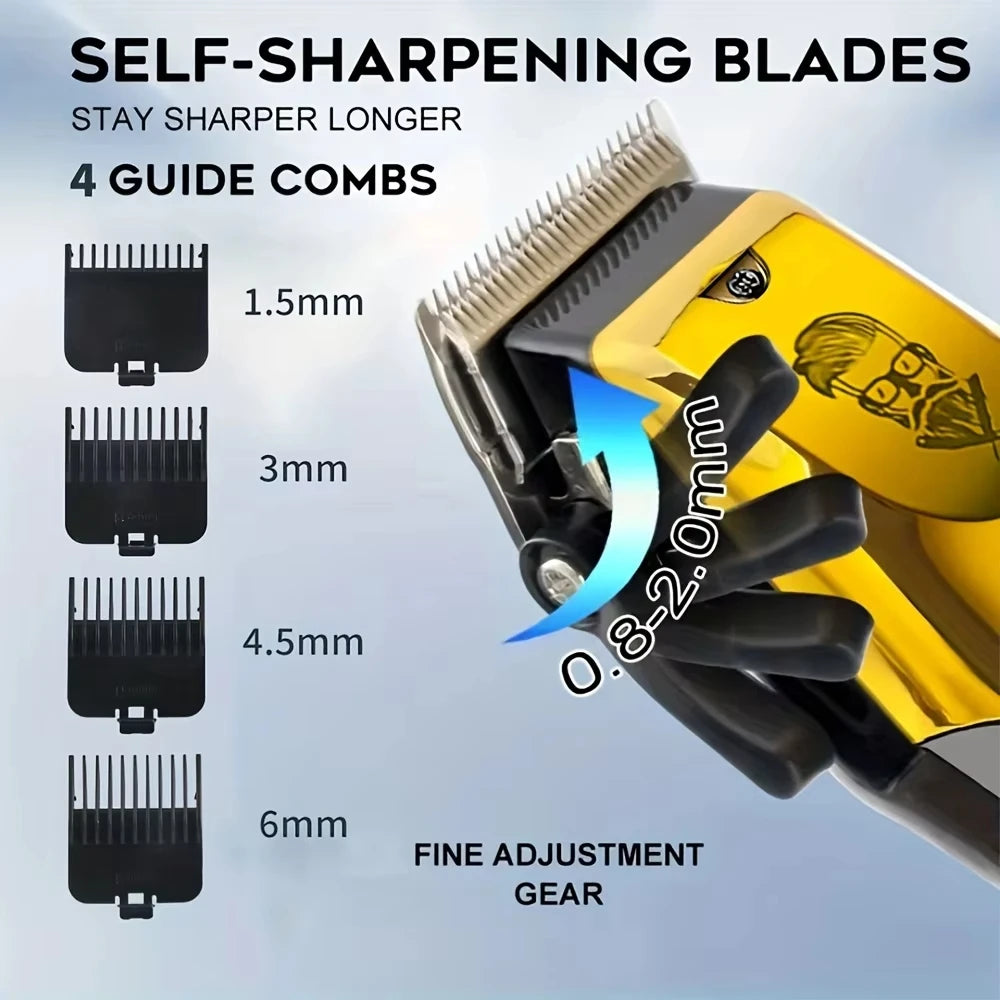 T9 Vintage Men's Electric Hair Clipper & Beard Trimmer – Rechargeable, Wet/Dry, Nose Trimmer Kit