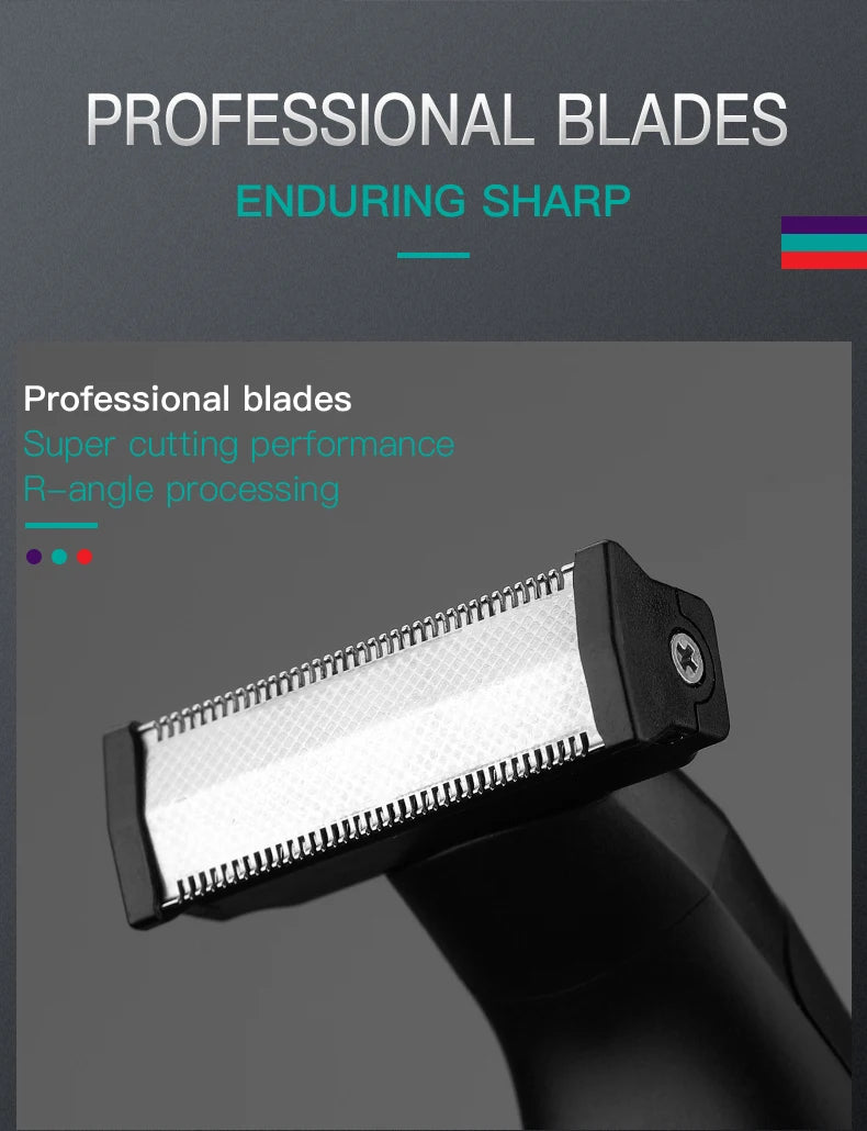 VGR One Blade Waterproof Hair & Beard Trimmer | IPX5 Wet/Dry, Rechargeable, 3 Guide Combs, Men & Women V-017