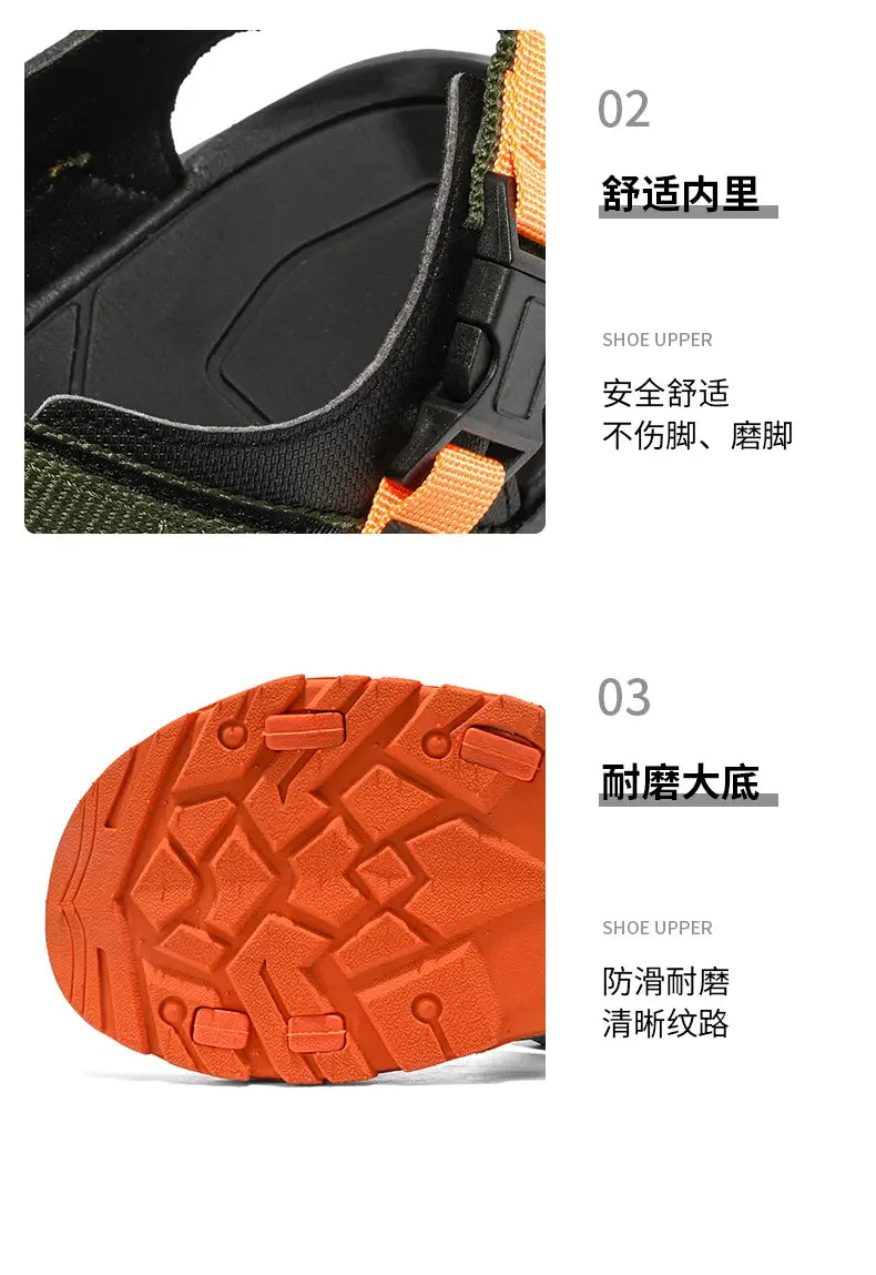 Men's Casual Outdoor Sport Sandals — Adjustable Ankle-Wrap Beach & Hiking Sandals