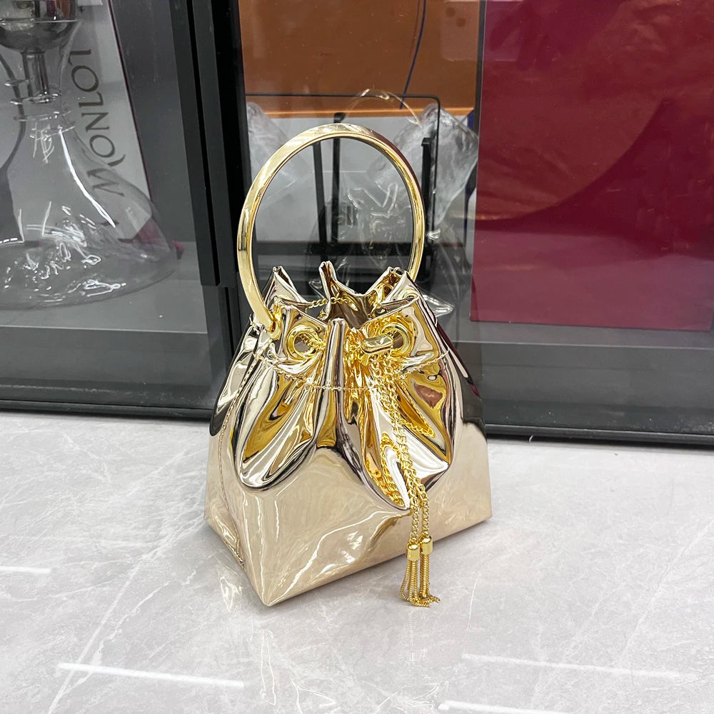 Luxury Evening Clutch Bucket Bag – Designer Shoulder Purse for Banquet & Party