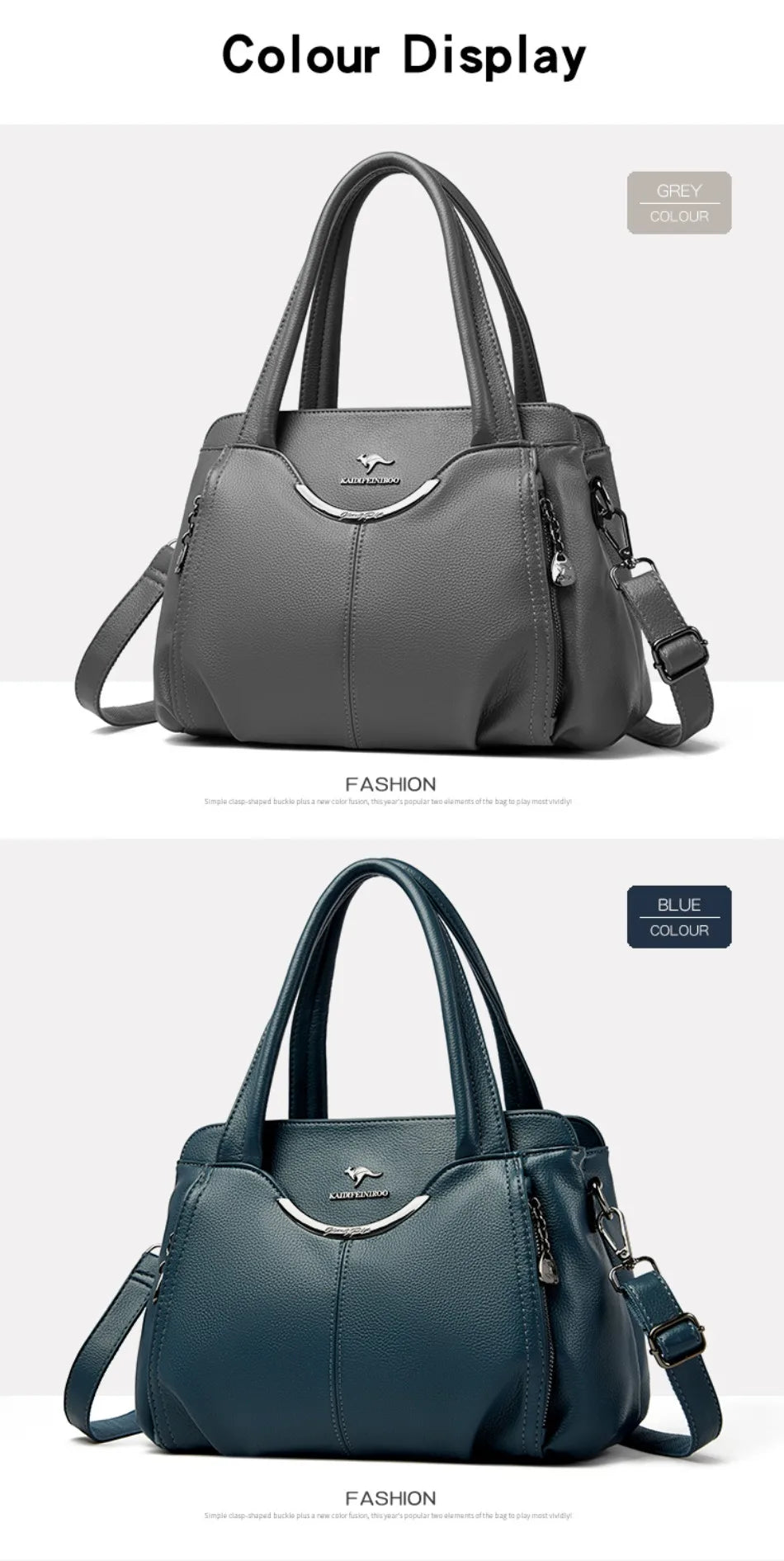 Genuine Leather Luxury Tote Crossbody Shoulder Bag – Large Casual Handbag for Women