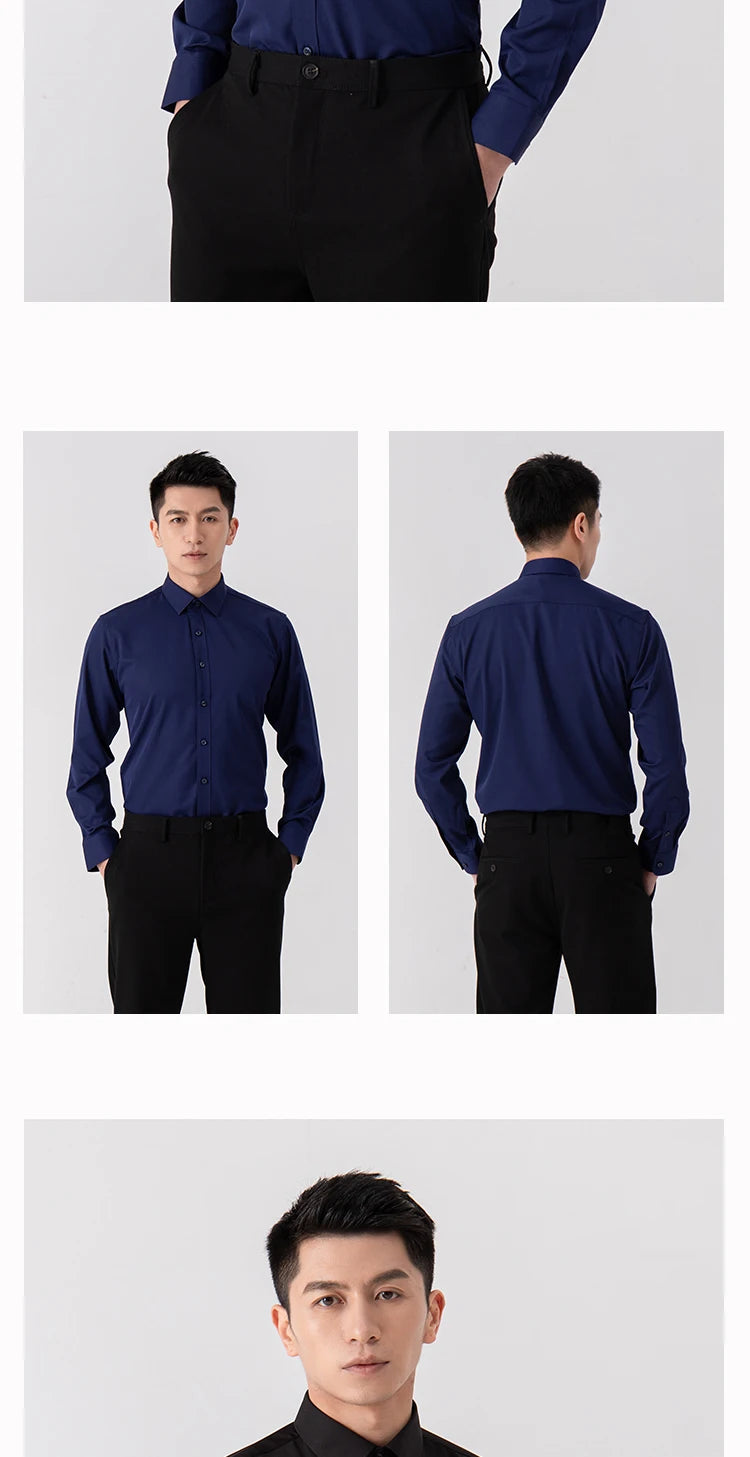 Men's Slim Fit Long Sleeve Business Shirt — Tailored Formal Dress Shirt