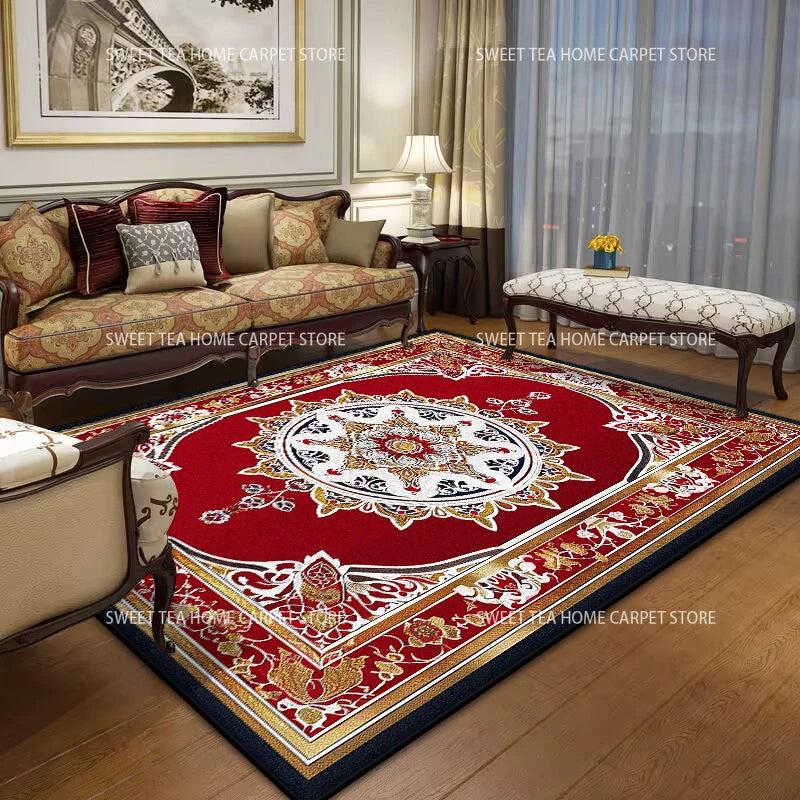 Persian Luxury Red Carpet – Large Non-Slip Living Room Rug, Bedroom & Lounge, 14 Styles & 15 Sizes