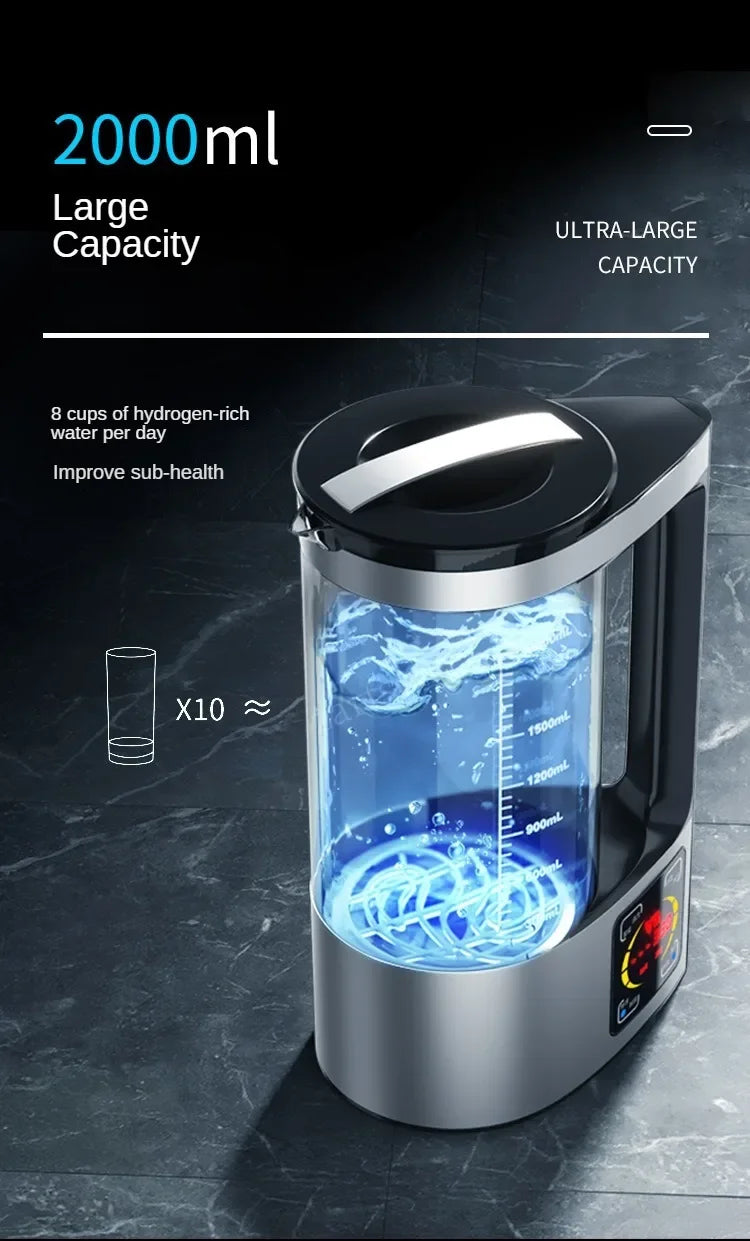 2L Hydrogen-Rich Water Kettle — Electric Ionizer Machine with Titanium Filter, 100–240V