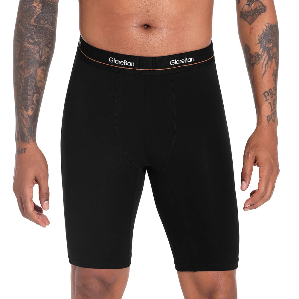 Men's Cotton Stretch Long Boxer Briefs, 4-Pack