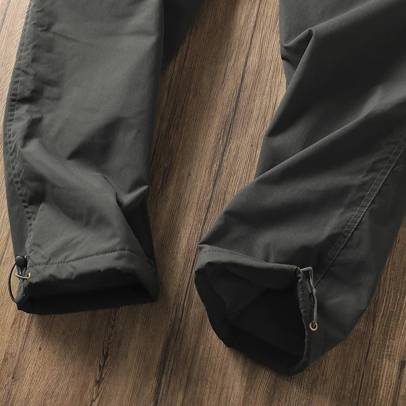 Men's Fleece-Lined Waterproof Hiking Pants — Loose Windproof Outdoor Workwear
