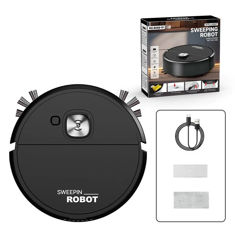 Mini 3-in-1 Robot Vacuum Cleaner — Intelligent Smart Sweeping Robot for Home Floor, Carpet, Dust & Mopping