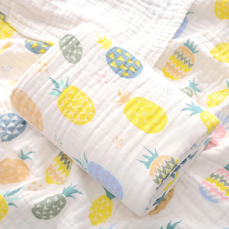 4-Layer Gauze Baby Bath Towel – Soft Cotton Infant Washcloth, Newborn Bathrobe & Swaddle Blanket