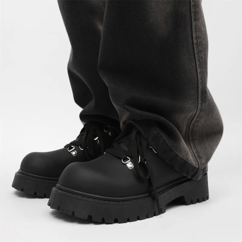 Men's Derby Workwear Leather Shoes — Thick Sole Lace-Up Casual Dress Shoes (Sizes 39-46)