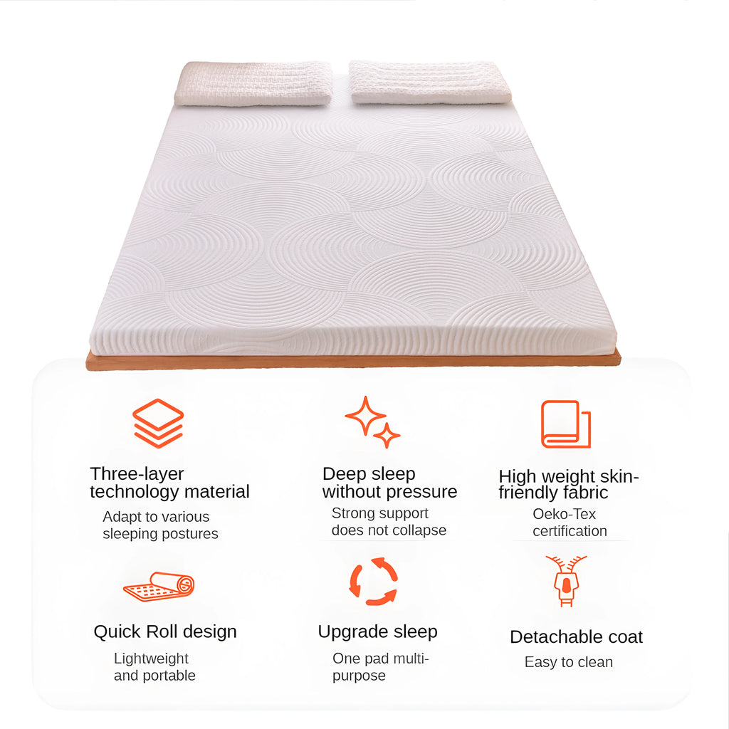 Cooling Gel Memory Foam Mattress Topper – 8cm Thick, Removable Cover, Pain Relief