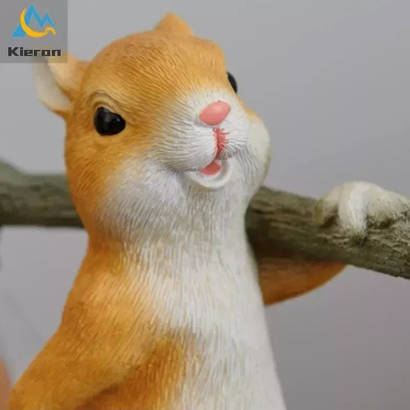 Squirrel Table Lamp – Resin and Frosted Glass