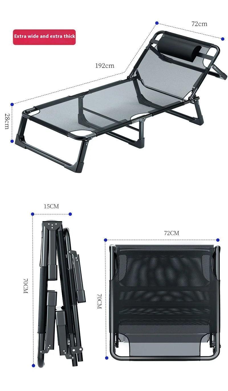 GIANXI Summer Camp Bed Folding Chair Office Nap Bed Recliner Napping Appliance Accompanying Bed Folding Bed With Cushion