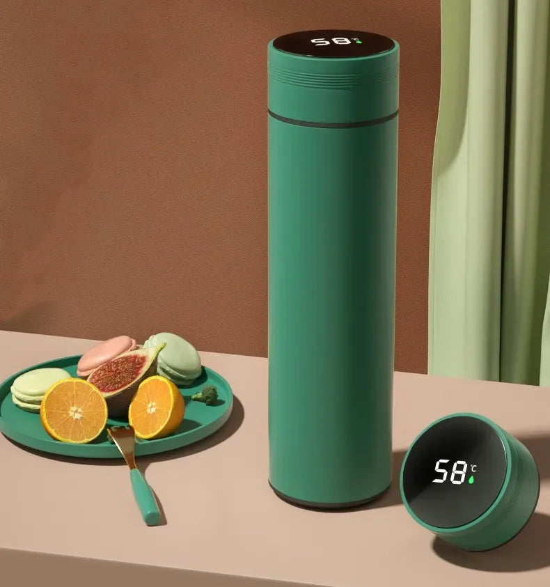 Trebalena 500ml Temperature Display Vacuum Thermos Bottle – 304 Medical-Grade SS, 24Hr Hot & Cold, Touch Temp Lid, 8 Colors