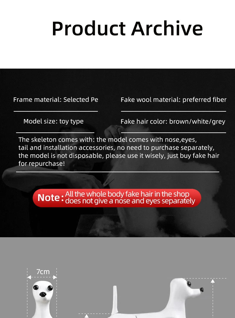 Full-Body Poodle Grooming Practice Model