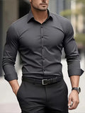 Men's Long Sleeve Business Casual Shirt — Lightweight Breathable Work Top
