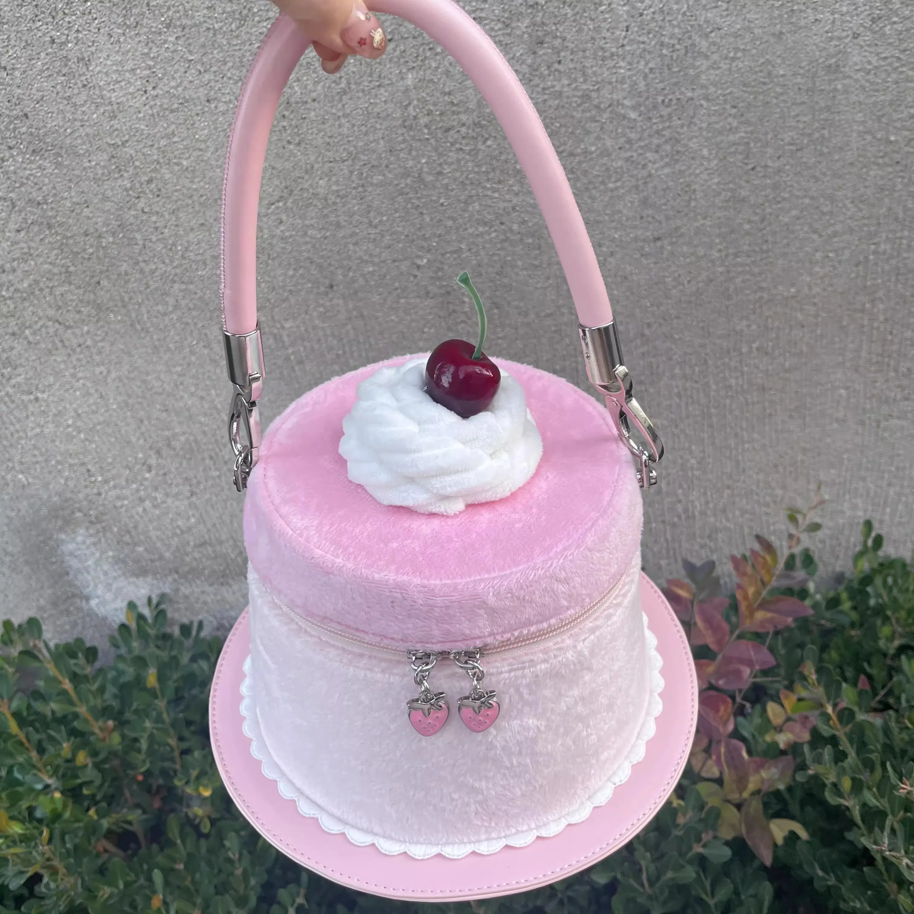 miyagawa Lolita Cake Bucket Bag – Sweet Kawaii Patchwork Handbag for Women & Teen Girls