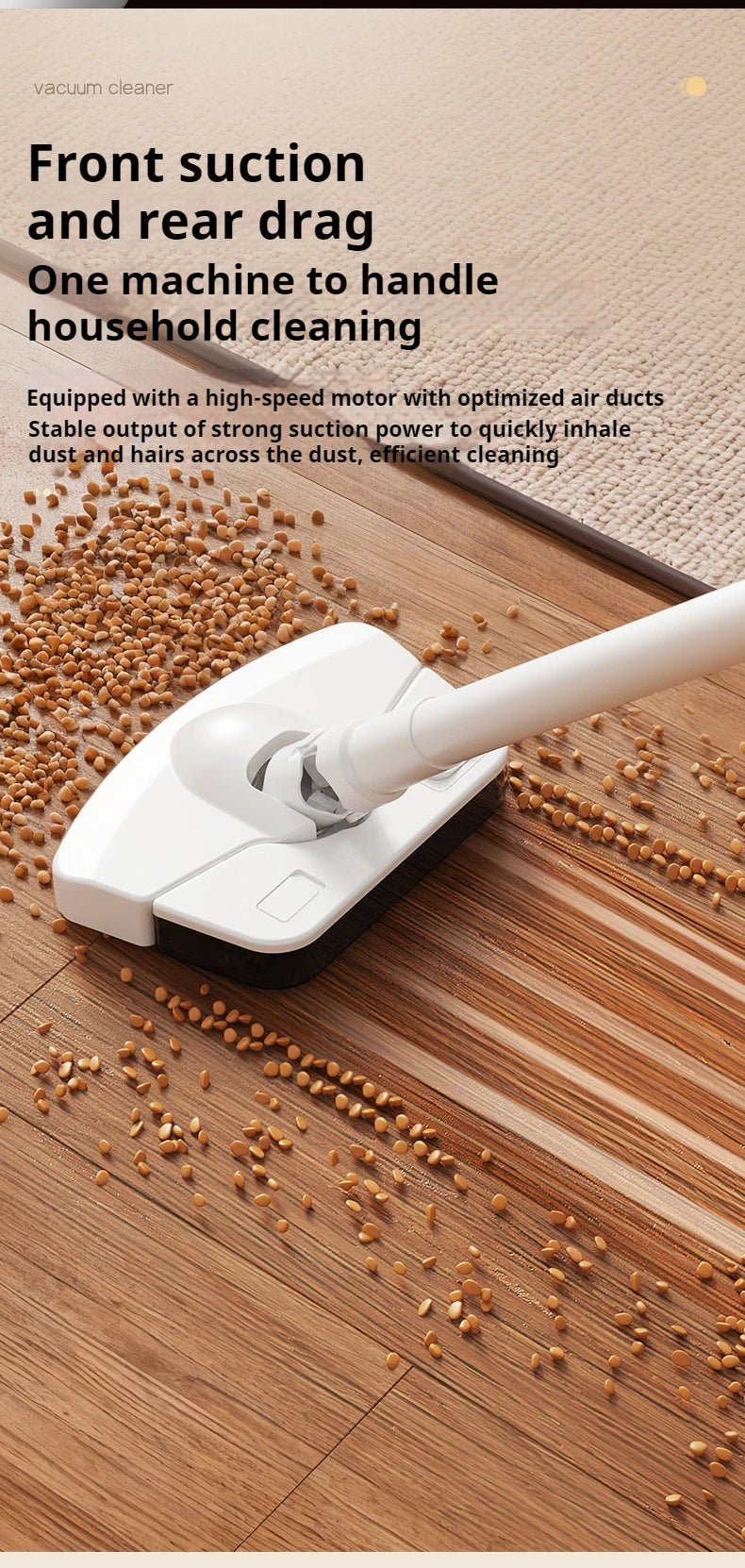 2-in-1 Cordless Vacuum & Mop – 22000Pa, 130° Multi-Angle, HEPA Filter, Pet Hair