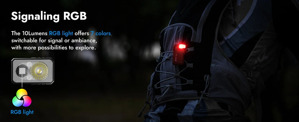 WUBEN G5 EDC Flashlight – 400 Lumens Dual Light Sources with RGB Light & Portable Pocket Design